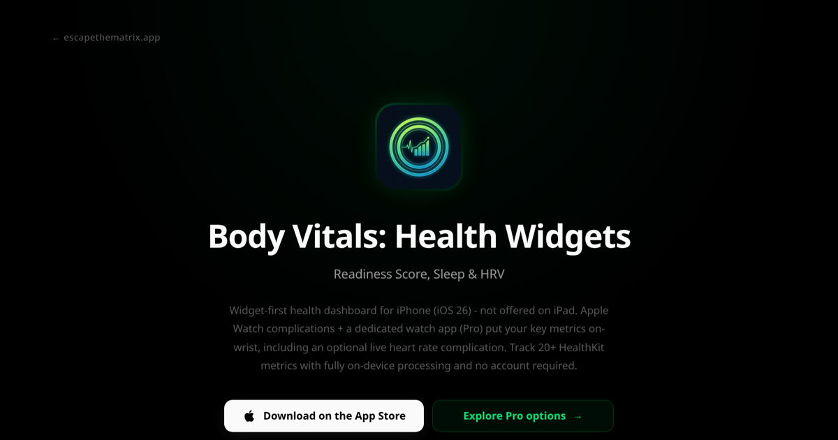 Body Vitals page preview image