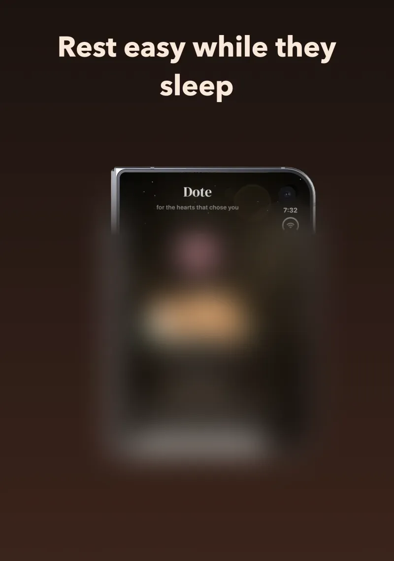 Rest easy while they sleep. Dote's night garden welcome on an iPhone Duo